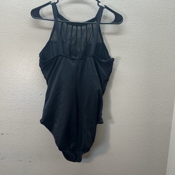 Magicsuit Mesh Overlay Monokini Swimsuit Size 8 One Piece Black Slimming - Picture 6 of 8